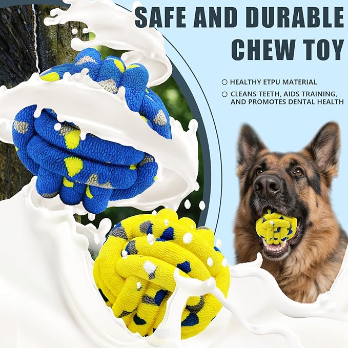 Magicorange Dog Balls 4 Pack Tennis Ball Toys Dog Toy for Aggressive Chewers Indestructible Teething Chew Toys Water Toy Fetch Ball for Dogs