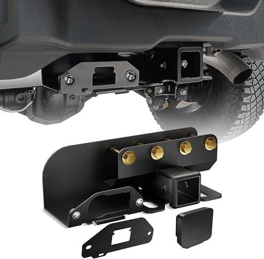 for Ford Bronco Hitch Tow Trailer Kit Compatible for 2021 2022 2023 2024 2025 Ford Bronco 2 Door & 4 Door Hitch Receiver with Cover, 2 Inch Rear Bumper Towing Hook (Exclude Bronco Sport)