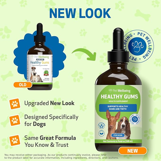 Pet Wellbeing Healthy Gums for Dogs - Topical Drops for Oral Care, Dental Health & Fresh Breath - NASC Certified & Vet-Formulated - 4 oz Liquid