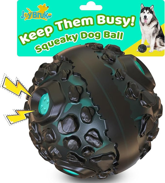 Dog Ball for Aggressive Chewers - Interactive Dog Toy Giggle Balls Fun Squeaky Sound to Keep Them Busy, Durable for Small Medium Large Breeds, Rubber Chew Toy As Seen on TV, Black & Lake Blue