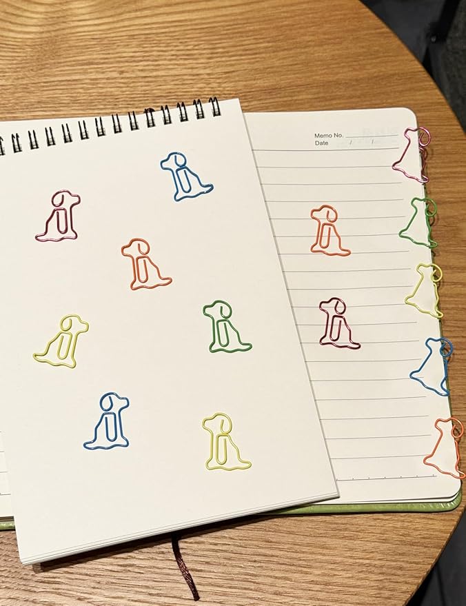 Cute Paper Clips, 60PCS Dog Shaped Paper Clips Golden Retriever Animal Bookmarks Clips, Assorted Colors, Fun Office Gifts for Women Men Coworkers Teachers Students Girls Boys, Christmas Gifts