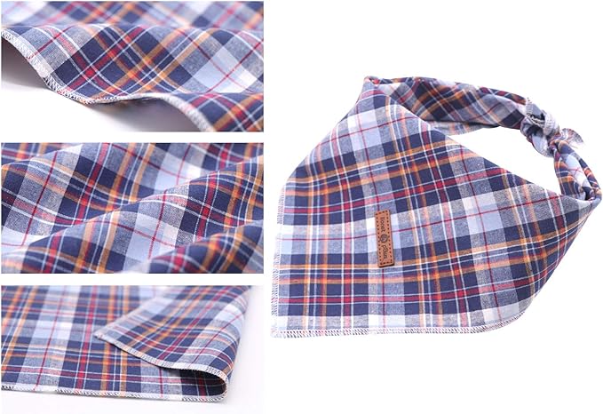 Lionet Paws Dog Bandana Washable Cotton Handkerchief Scarf Triangle Bandana for Small Medium Large Dogs