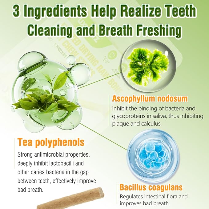 3.52oz/100g Freezed Dried Cat Chew Sticks, Cat Dental Treats for Freshens Breath and Controls Tartar, Feline Teething Sticks