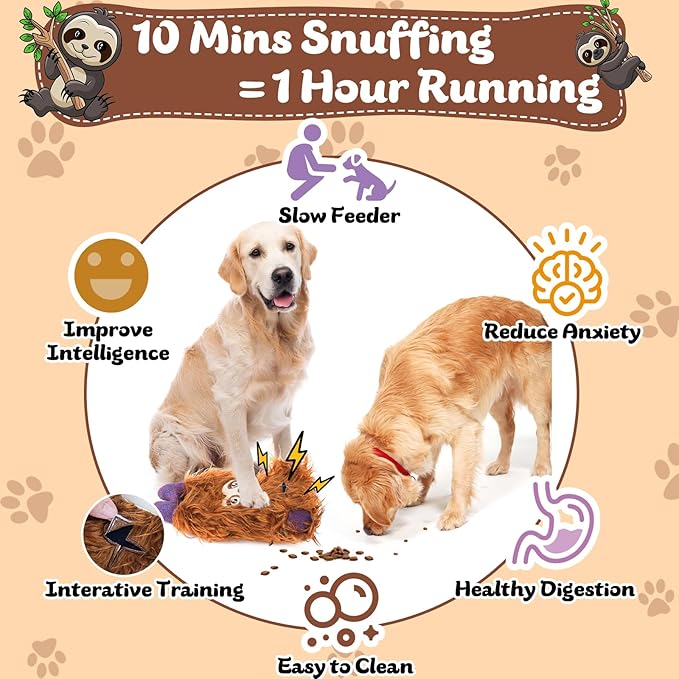 Interactive Monster Dog Chew Toys to Keep Them Busy – Enrichment Squeaky Treat Dispensing Chew Dog Toys for Boredom and Stimulating, Tough Plush Dog Toy for Large Medium Dogs (B-Brown)