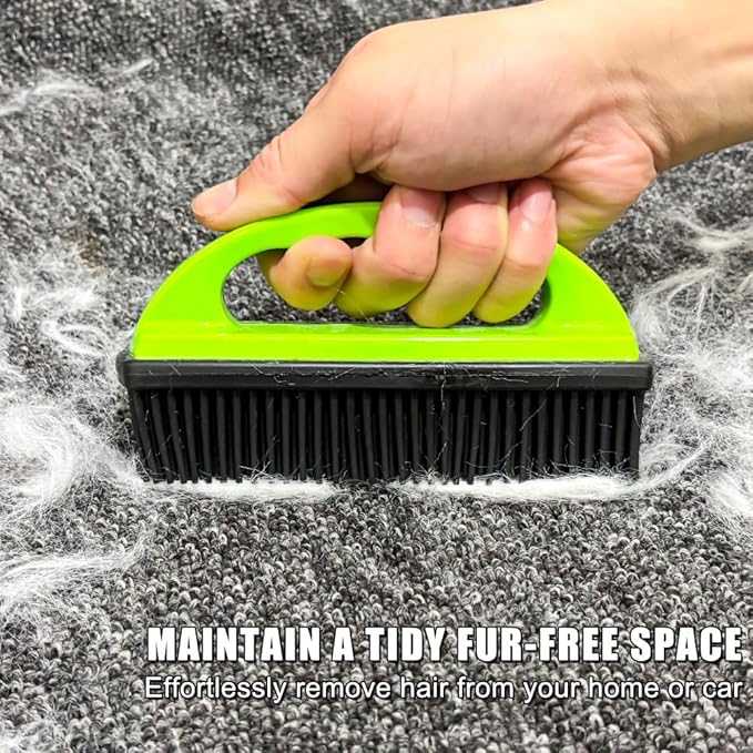 Pet Hair Remover Rubber Brush, Bath Brush for Dogs & Cats, Reusable Lint Roller, Furniture & Car Hair Removal Brush, Effective for Carpets, Couches, and Clothes