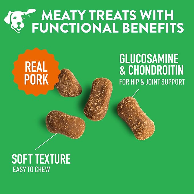 DOGSWELL Hip & Joint Soft & Chewy Dog Treats, Bacon, 14 oz. Pouch