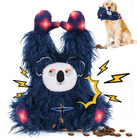 Interactive Monster Dog Chew Toys to Keep Them Busy – Enrichment Squeaky Treat Dispensing Chew Dog Toys for Boredom and Stimulating, Tough Plush Dog Toy for Large Medium Dogs (C-Blue)