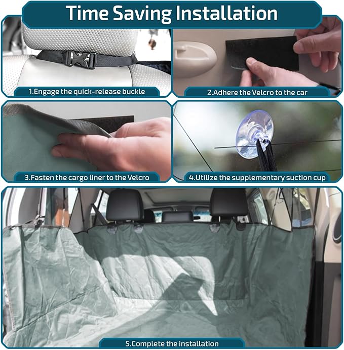 Veckle Cargo Liner, SUV Cargo Cover for Dogs with Side Flaps Hammock Water Resistant Nonslip Dog Seat Cover Cargo Area Protector Scratchproof for SUVs Sedans Vans