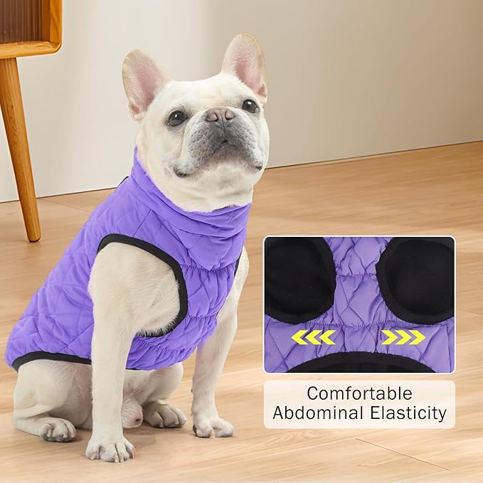 SCENEREAL Warm Dog Jacket - Winter Coat with Harness, Waterproof, Fleece Puffer Vest Windproof Snow Clothes for Small to Medium Dogs