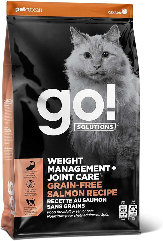 Go! Solutions Weight Management + Joint Care, Grain-Free Dry Cat Food, Salmon Recipe, 6 lb Bag