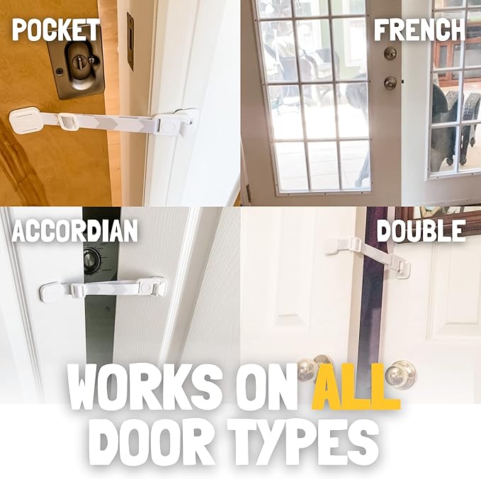 Door Buddy Pet Door Latch for Cats - Grey. Adjustable Cat Door Strap. Dog Proof Litter Box & Feeding Station Without Pet Gate. Most Customizable Cat Door Holder for Interior Door.