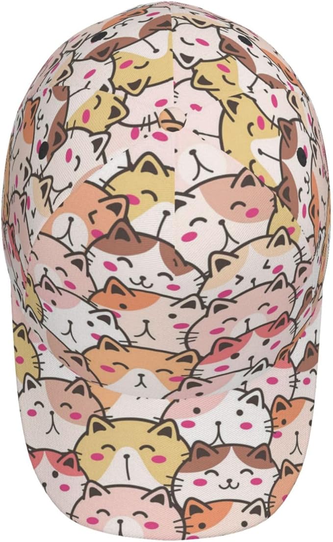 Cute Funny Cat Baseball Cap for Women Men Adjustable Animal Cat Snapback Baseball Hats