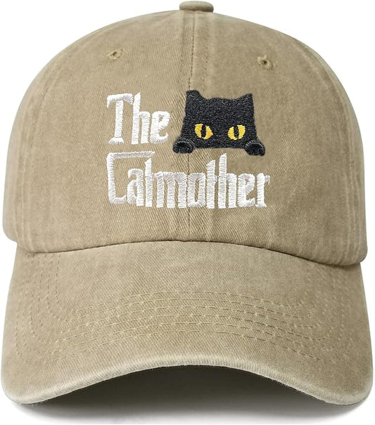 Black Cat Hat,Ragdoll Cat Embroidered Adjustable Cotton Baseball Cap for Men Women,Gifts for Cat Lovers