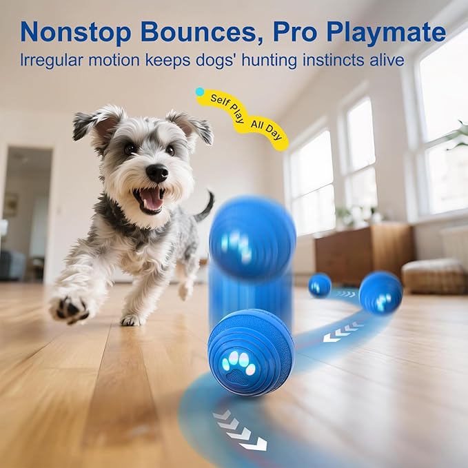 Interactive Dog Ball - Smart Toy for Small and Medium Dogs, Automatic Moving Ball, Rotating & Bouncing, Durable TPU+PC Shell, Toys That Keep Dogs Busy, for Dog