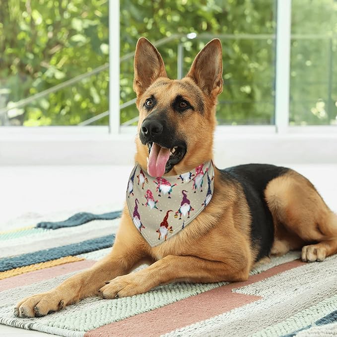 Cute Funny Christmas Gnome Gnomes Casual Funny Funky Dog Bandana Scarf Triangle Bibs Pet Accessories Cat Kerchief