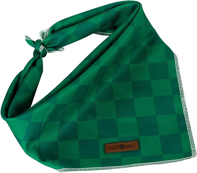 Lionet Paws Christmas Dog Bandana Washable Cotton Borwn Handkerchief Scarf Triangle Floral Oxalis Bandana for Medium Large Dogs Girl Boy