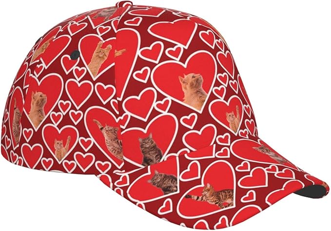 Cute Cat Cap Cat Baseball Cap Cat Sun Hat Adjustable Cap Cute Hat Trucker Hat Cap for Women Men