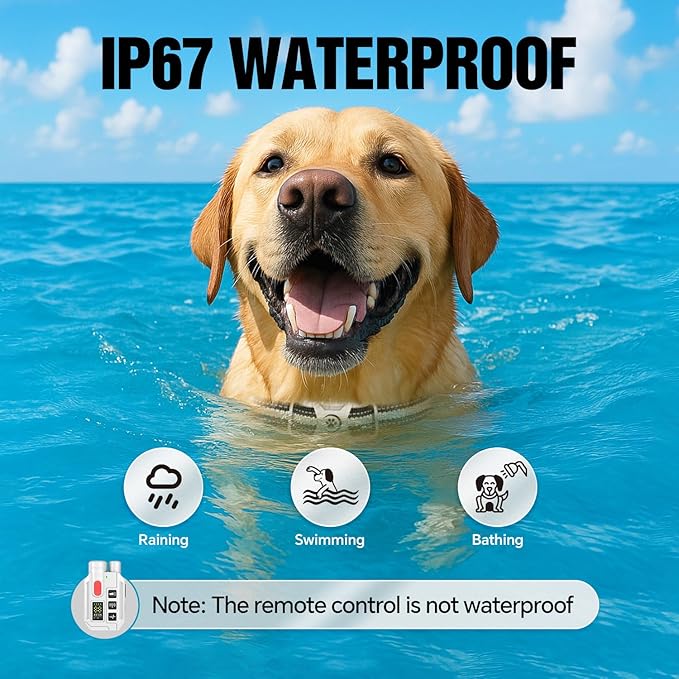 Dog Shock Collar with Remote – 3300ft Range, Waterproof & Rechargeable, Adjustable Beep, Shock, Vibration & Ultrasonic Modes, Dog Training Collar for Obedience & Behavior Control, White