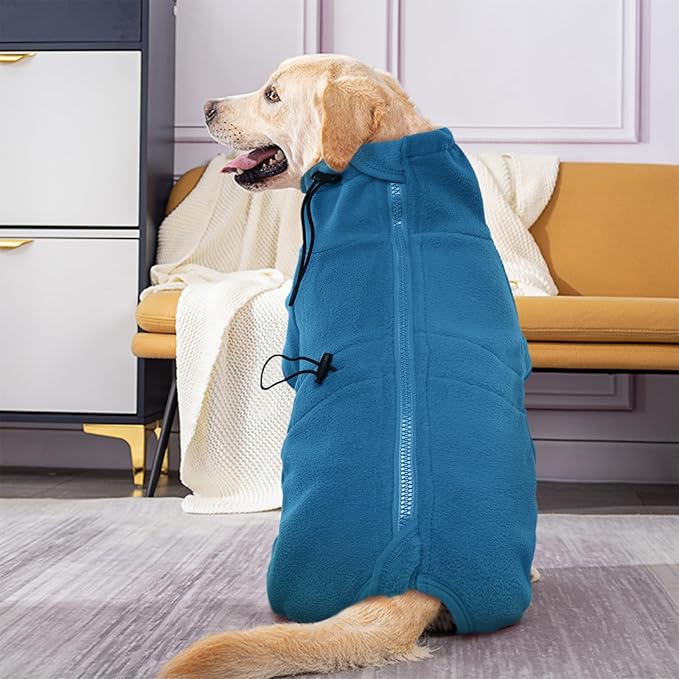 ROZKITCH Dog Pjs Large Breed, Pet Windproof Warm Cold Weather Jacket Vest Cozy Jumpsuit Apparel Outfit Clothes for Small Medium Large Dog Walking Sleep XL