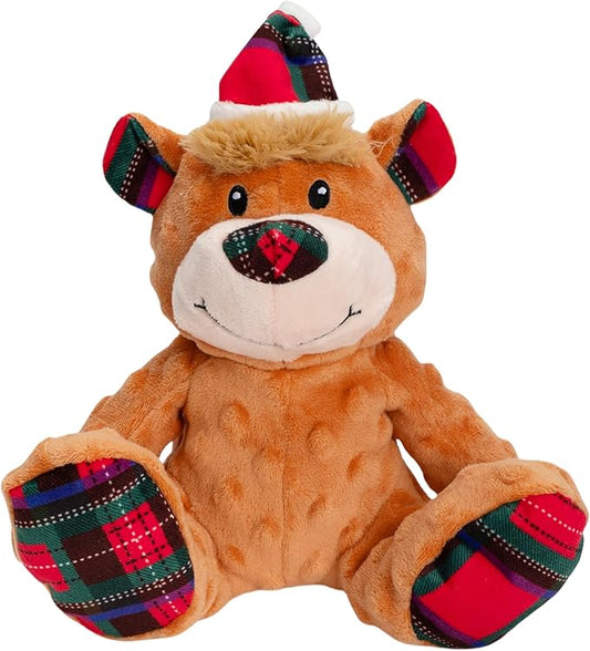 Christmas Dog Toys, Plush Squeaky Dog Toy with Crinkle Paper, Cute Christmas Puppy Toys with Cotton, Durable Interactive Dog Chew Toys for Puppy Small Medium Large Breed