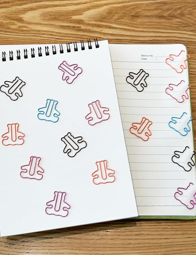 Cute Paper Clips, 60 PCS Bear Shaped Paper Clips Animal Bookmarks Clips, Assorted Colors, Fun Office Gifts for Women Men Coworkers Teachers Students Girls Boys, Christmas Gifts