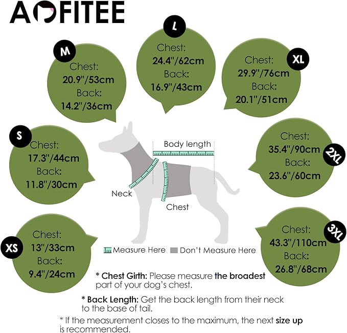 AOFITEE Dog Coat, Warm Dog Jacket, Reflective Winter Coats for Medium Dogs, Turtleneck Dogs Winter Jacket with Harness Built in, Waterproof Windproof Pet Fleece Vest Puffer Jacket, Green M