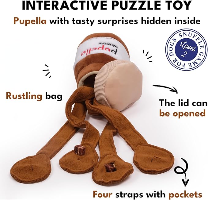 CHEWFFON Dog Puzzle Toy, Interactive Dog Enrichment Toy, Snuffle & Crinkle Hide and Seek Toy, Boredom Stimulating, for Small Medium Large Dogs