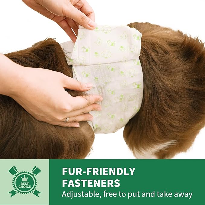 IMMCUTE Dog Diapers Male Small 50 Ct, Male Dog Diapers Disposable with Wetness Indicator, Adjustable Puppy Diapers Male, Flashdry Gel Technology, Male Dog Wraps for Incontinence & Marking