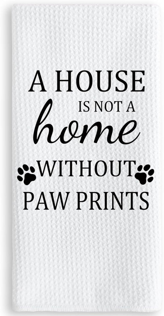 TNUW Dog Themed Gifts Kitchen Towels 16'24', Dogs Mom Gifts for Women, Dog Decorations for The Home, House Warming Gifts New Home, Paw Prints Kitchen Tea Hand Towels,