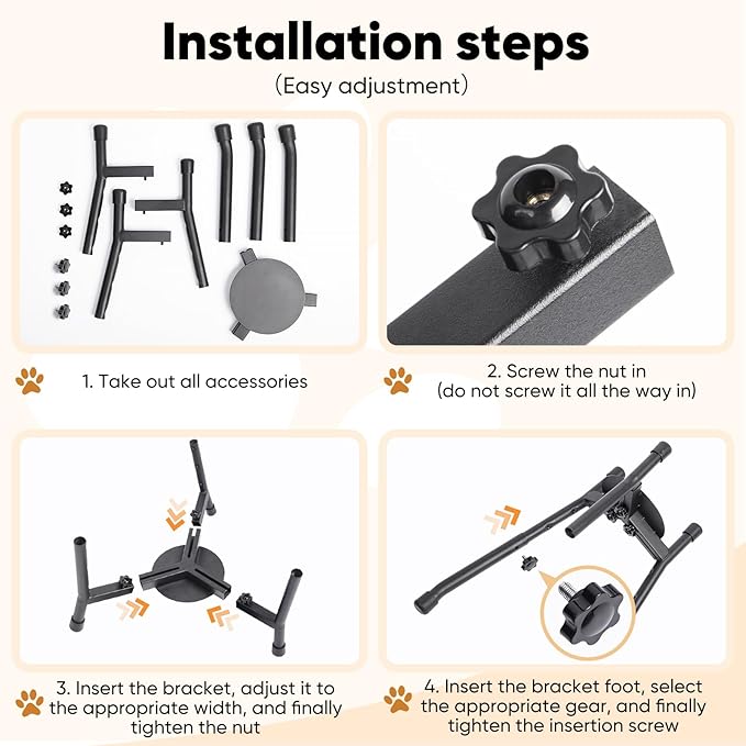 Elevated Dog Bowls, Adjustable Metal Raised Dog Bowl Stand For Medium & Large Dogs, Raised Dog Bowl,Dog Bowl Stand,Dog Food Bowl Stand,Adjustable Wide 6.3"-10.2",3 Height Adjustment(Bowl Not Included) (W 6.3"-10.2", H 8.8'',10.8",12.5", 1 PACK)