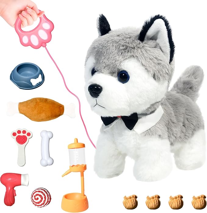 Puppy Toys for Kids, Toy Dogs That Walk and Bark, Walking Dog Toy for Kids with Leash, Interactive Stuffed Puppy with Remote Control, for Girls and Boys Aged 3-7 Year Old