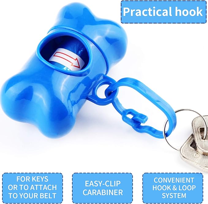 10 Pack Bone Shaped Poop Bag Dispenser Pet Waste Disposal Bag Dispenser (Random Color)