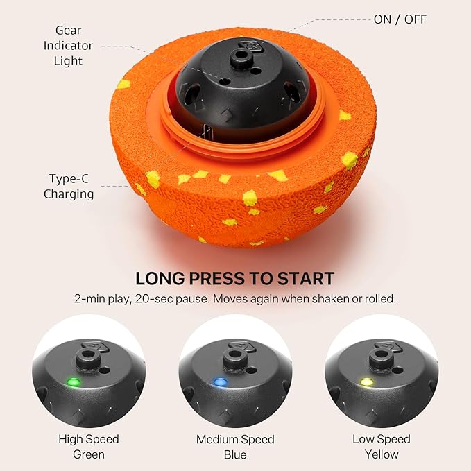 Interactive Dog Toys Balls Moving - Smart Automatic Bouncing Interactive Dog Ball, Durable Pet-Safe E-TPU Material, IPX7 Waterproof, Anti Boredom Dog Toys to Keep Them Busy for Large and Small Dogs