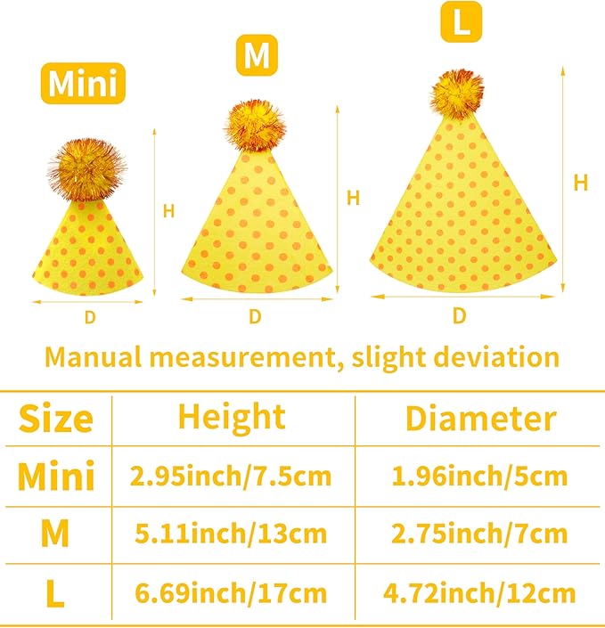 PET SHOW 10 Pack Party Hats for Large Dog Birthday Stuffed Animals Adults XL Adjustable Headband Colorful Holiday Felt Hats Pet Grooming Costume Accessories