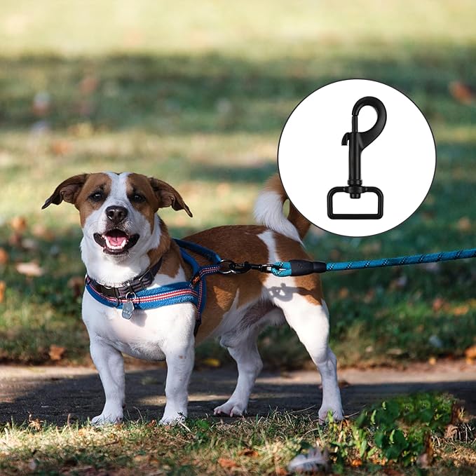 Swivel Snap Hooks Heavy Duty Dog Leash Clips 1 Inch Black Dog Leash Hooks Pet Leashes Safety Clips for Pet Leashes & Collar