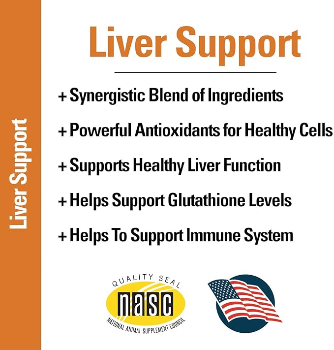 Vet Classics Liver Support Pet Health Supplement for Dogs, Cats – Liver Functions – B-Vitamins, Glutathione, Milk Thistle – Soft Tablets, Chews – 120 Soft Chews