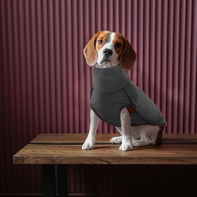 ROZKITCH Lightweight Dog Winter Coat Soft Pullover Pajamas, Pet Windproof Warm Cold Weather Jacket Vest Cozy Jumpsuit Apparel Outfit Clothes for Walking Hiking Travel Sleep Black L