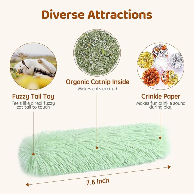 Potaroma Cat Toys Pillows, 3 Pack, Soft and Durable Crinkle Sound with Catnip Inside, Interactive Indoor Kitten Kicker, Promotes Kitty Exercise