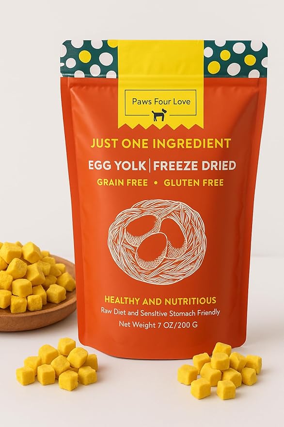 Organic Freeze-Dried Egg Treats for Dogs & Cats — 100% Single-Ingredient Egg — Grain-Free, Gluten-Free, High Protein Nutrition, Food Topper & Training Reward — Made in USA (Pack of 1)