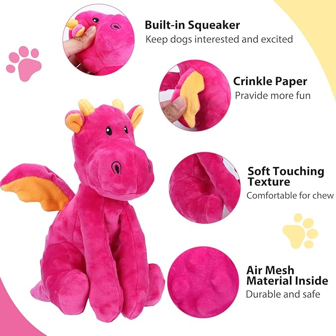 Dog Toys for Large Plush Dog Chew Toy with Squeaker and Crinkle Paper, Interactive Puppy Toys to Reduce Boredom and Anxiety, Tough Tug of War Pet Toys for Small, Medium and Large Dogs