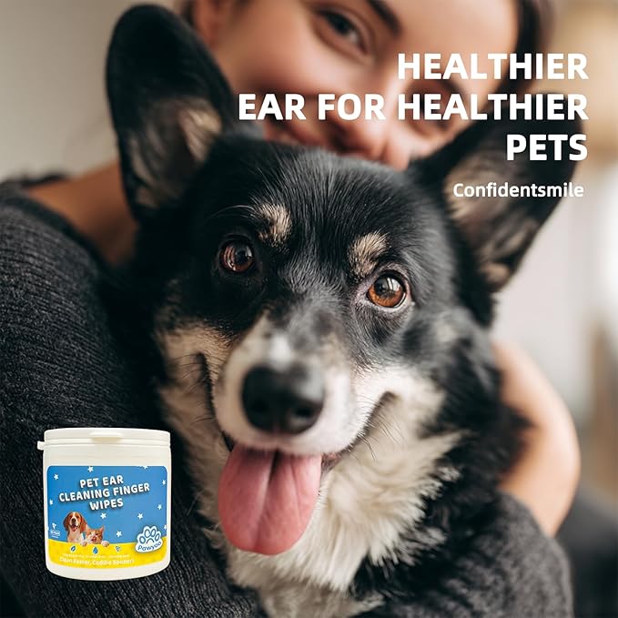 Dog Ear Wipes, Ear Wipes for Dogs, Cat Ear Wipes, Dog Ear Cleaning Wipes, Cat Wipes, Pet Wipes for Cats, Cat Cleaning Wipes – Pet Ear Cleaning Finger Wipes for Cats: Ear Wipes, Weekly Care