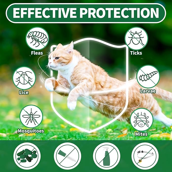 Flea and Tick Chews for Cats - 200 Soft Chews Natural Flea Tick Support for Cat All Breeds & Ages - Nourishes Skin & Coat Health - Energy Support - Chicken Flavor Soft Chew