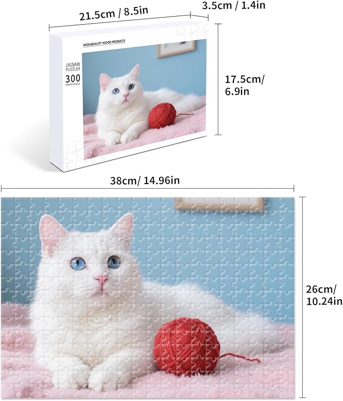 Custom Photo Puzzle, Personalized Jigsaw Puzzle from Your Photos in 200/300/500/1000/1500 Pieces, Custom Puzzle Gift for Families, Pets, Weddings, Anniversaries, Christmas and Couples(300-horizontal)