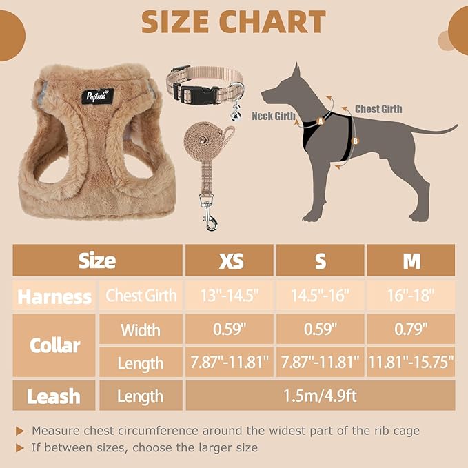 PUPTECK Adjustable Dog Harness Collar and Leash Set Step in No Pull Pet Harness for Small Medium Dogs Puppy and Cats Outdoor Walking Running, Soft Mesh Padded Reflective Vest Harnesses, Khaki M