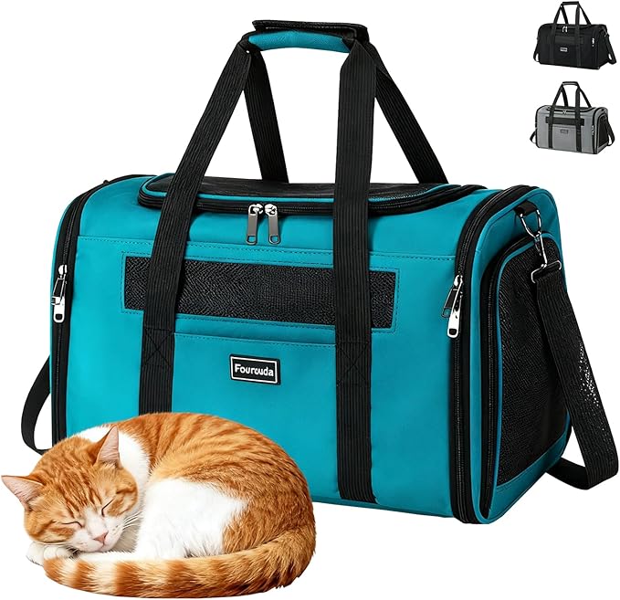 Cat Soft-Sided Carriers,Small Dog Travel Carriers,Small Animal Rabbit Carrying Case,TSA Airline Approved Pet Carrier（Blue）
