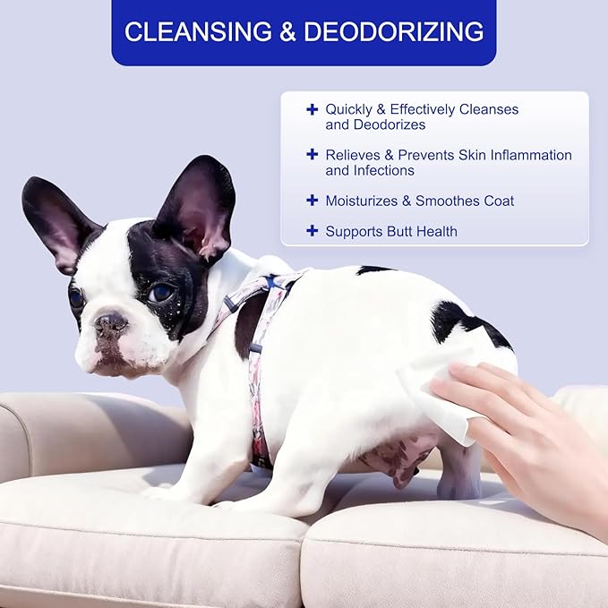 MIOSSZI Pet Cleaning Deodorizing Wipes for Dogs & Cats Pet No-Rinse Grooming Wipes Hypoallergenic Disposable Pet Bathing Wipes Hydrating & Nourish Fur Dog Cleaning Wipes for Paw, Butt, Body 320 pcs