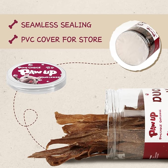 PAWUP Dog Treats Jerky Duck Crisp Flakes, 1% Taurine Added, 6oz (170g), Duck Jerky Chip Flakes, High Protein Dog Training Rewards, Rawhide-Free, Gluten-Free