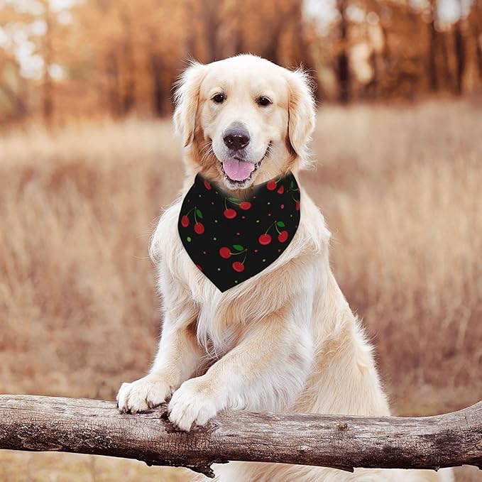 Cherry Dog Bandana Scarf Triangle Bibs Pet Accessories Cat Kerchief