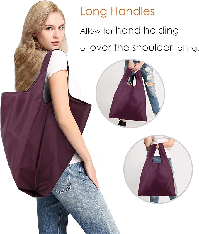 BeeGreen Burgundy Reusable Grocery Bags Wine Red Reusable Kitchen Bags Bulk with Elastic Band Foldable-Machine Washable with Zipper Storage Pouch 50 Packs