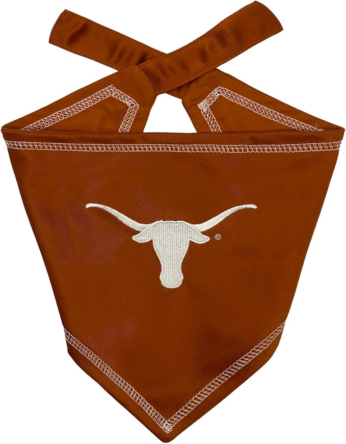Pets First NCAA Texas Longhorns Tie Bandana, Small/Medium. Dog Bandana Scarf Bib for Pet Cat Dog. The Ultimate Game-Day, Party Bandana (TX-3550-S-M)